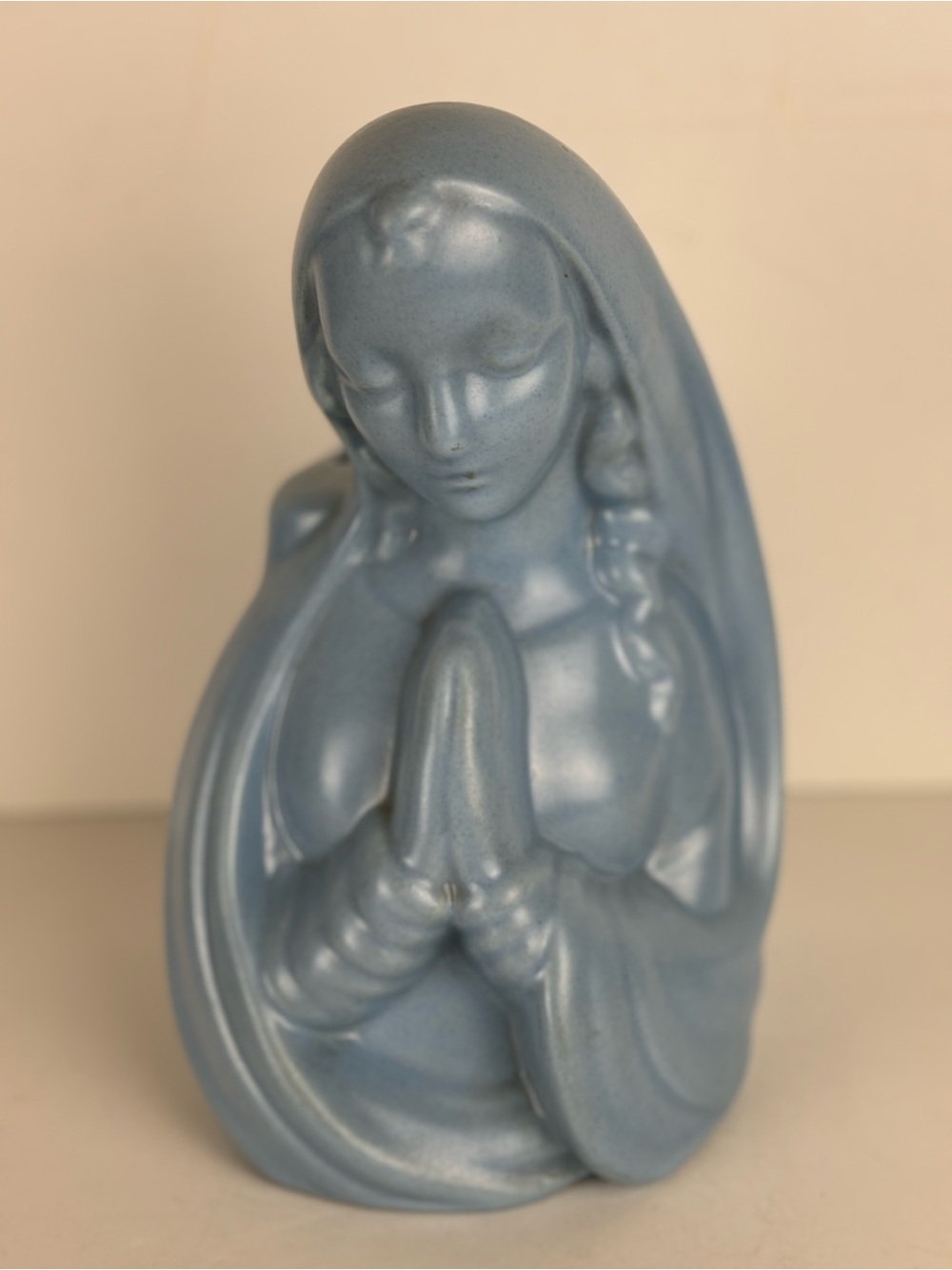 Vintage Haeger Pottery/Madonna Head Vase in RARE Blue color
